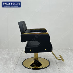 Sillón de Barbería Wally Beauty Negro y Dorado 2025 Silla de Estilo para Estudio y Salón de Belleza - Product Image 3