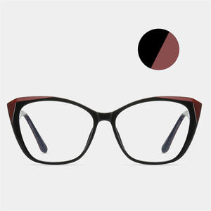Gafas con Montura Ojo de Gato 87231, Patillas de Acetato TR90, Anti Luz Azul, para Computadora, Montura Negra con Diseño Estampado - Product Image 1