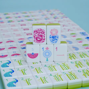 Fichas de Mahjong Americanas de 4 Capas Color Verde Manzana del Fabricante Original, Plegables, de Lujo, Modernas, Personalizables y Duraderas <span class=keywords><strong>para</strong></span> Juegos de Casino - Product Image 5