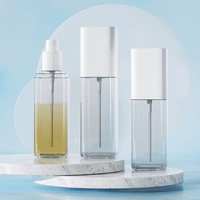 Flacon pulvérisateur transparent mat carré personnalisé de 80 ml, 100 ml, 120 ml pour soins de la peau, petit flacon cosmétique pour le corps et le visage, flacon pompe pour lotion, mousse, plastique