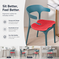 Coussin de siège en gel alvéolé en U, confortable et doux, design ventilé rafraîchissant, amovible et lavable pour chaise de bureau et siège de voiture