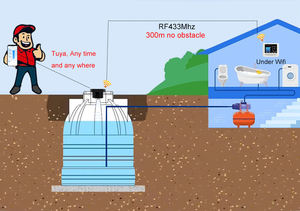 جهاز قياس مستوى الخزانات الذكي بالموجات فوق الصوتية من EPTTECH مع شاشة عرض، يعمل بتقنية Tuya اللاسلكية بتردد 433 ميجاهرتز لإدارة المياه والسوائل الذكية - Product Image 4