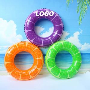 Fun & Fruity <b>Inflatable</b> Pool <b>Floats</b>: Adult-Sized Water Fun - Orange & Watermelon Swim Rings - Product Image 1