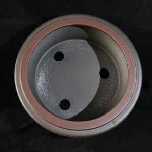 Maceta Redonda de Arcilla Púrpura Yixing para Bonsái, Hecha a Mano con Patrón de Meandro, Estilo Antiguo Literati para Escritorio - Product Image 4