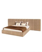 Meubles de chambre à coucher modernes et élégants de haute qualité, grand lit double moelleux pour hôtel, meubles de lit rembourrés, ensembles de chambre à coucher en velours