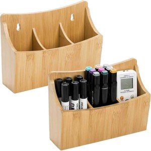 Organisateur de bureau en bois avec compartiments pour marqueurs et télécommandes, organiseur de tiroir de bureau - Product Image 1