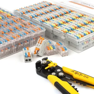 72pcs Boxed Fast Lever Wiring Cable Connector Push-in Conductor Mini Terminal Block Connectors With Wire stripper Tool Set