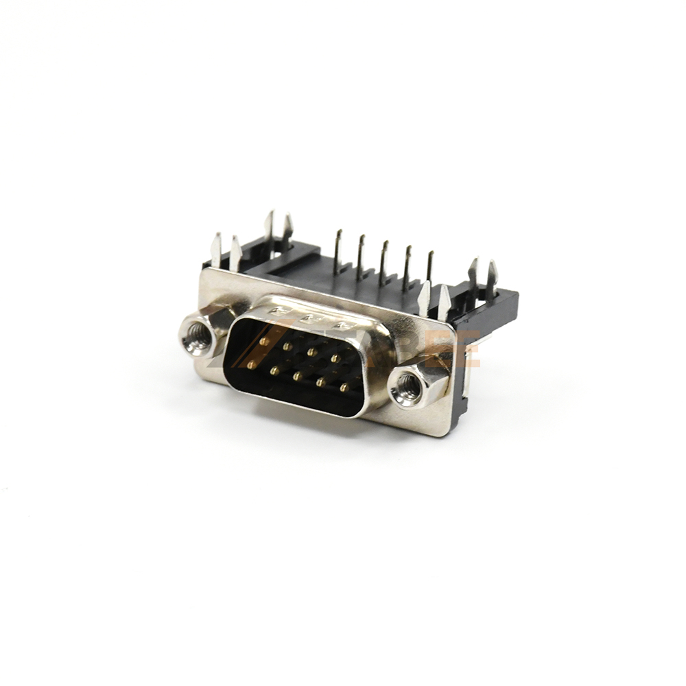 DB9 Male Connector with Forked Pins + Front Mounting Nut