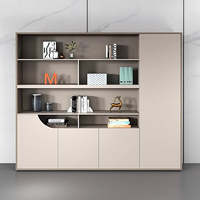 Armoire de rangement moderne minimaliste avec compartiments ouverts et fermés pour le bureau