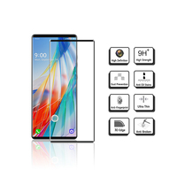Protection d'Écran en Verre Trempé de Meilleure Qualité avec Colle sur les Bords Courbés 3D et Couverture Intégrale pour LG Wing 5G