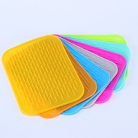 Tapis de drainage en silicone à rayures horizontales 20 x 15 cm ; Tapis de séchage antidérapant et résistant à la chaleur pour vaisselle de cuisine ; Tapis pour fruits et légumes