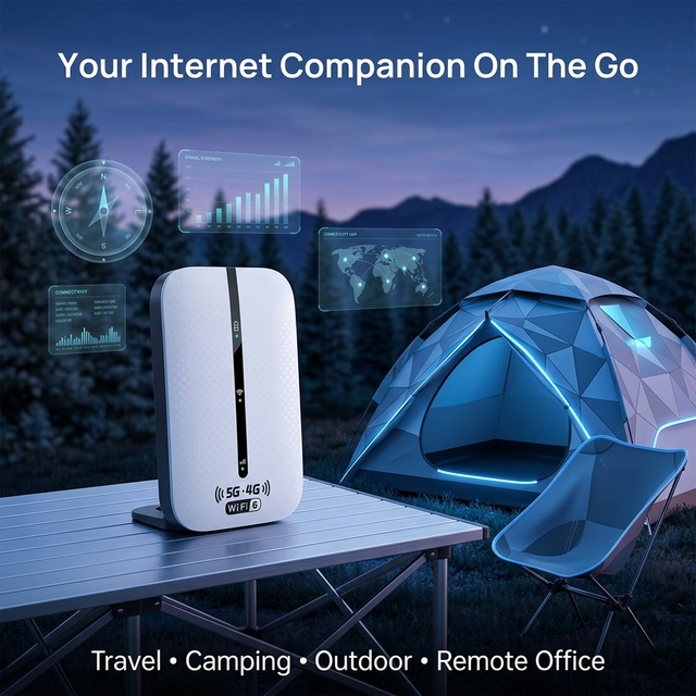 Portable Router with Built-in Battery and USB Type C Interface Mobile WiFi Travel Home SOHO