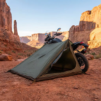 Tente de moto personnalisée pour 1 personne, légère, sans poteaux, imperméable, en nylon Ripstop, portable, compacte, sans poteaux, pour motards, camping