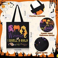 Sacs de fête d'Halloween-Lot de 3 fourre-tout en toile de coton avec chapeau de sorcière