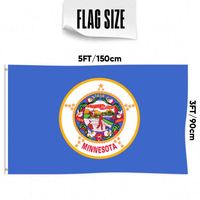 Drapeaux du Minnesota 3x5 pieds en polyester, impression numérique, souples, à suspendre, personnalisables pour toutes les nations - Vente en gros
