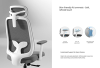 Chaise de bureau ergonomique moderne en maille avec support lombaire, robuste, OEM, pour la maison, le bureau, la chambre, l'hôpital et l'atelier