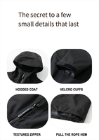 Veste coupe-vent isolée à capuche pour hommes, imperméable et légère, pour la randonnée