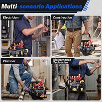 Pochette à outils pour électricien MELOTOUGH, pochette à outils pour technicien de service avec fond rigide, pochettes à outils pour électricien avec clip