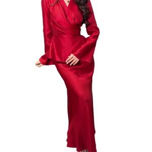 プリーツウエスト長袖サイドタイトップス エレガントハーフボディスカート レディース<span class=keywords><strong>2</strong></span>点セット - Product Image 4