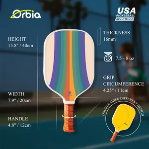 Orbia Thể Thao Tùy Chỉnh Pickleball Mái Chèo USAPA Đã Được Phê Duyệt Sợi Carbon Bề Mặt Pro Pickleball Vợt Thermoformed Pickleball Mái Chèo