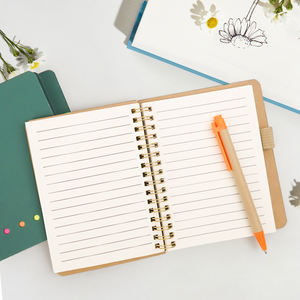 Cuaderno punteado de cuero ejecutivo en blanco en espiral de sublimación con juego de bolígrafos y logotipo - Product Image 6