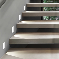 Lampe LED d'intérieur moderne à encastrer 3W IP30 avec détecteur de mouvement activé pour marcher, éclairage mural et d'escalier avec empreinte rectangulaire