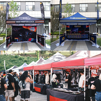 Tente promotionnelle personnalisée mobile d'intérieur avec logo, gazebo pliant 10 x 10 pour événements et salons professionnels sur le marché européen