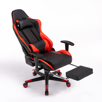 Chaise de jeu ergonomique en cuir confortable de gros, réglable en hauteur, pivotante, avec massage pour le bureau ou l'utilisation d'un ordinateur