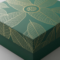 Boîte cadeau oblongue de luxe personnalisée, design feuille d'or, emballage haut de gamme pour parfums, cosmétiques, cadeaux spéciaux, personnalisable