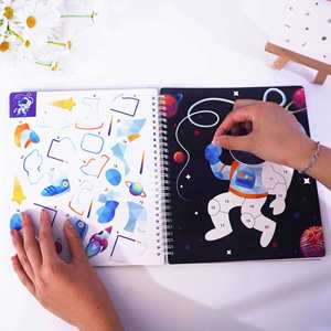 Activités sur le thème de l'espace, bricolage pour garçons, 3 autocollants par numéros, livres de peinture pour enfants de 4 à 8 ans - Product Image 5