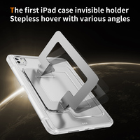 TPU tampon ve plastik combo defender kapak iPad kılıfı Pro 11 2024 M4 A2836 metal katlanmış standı ile geri