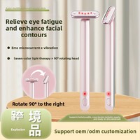 EMS Microcurrent Handheld Oogmassagepen Anti-wallen Roterende Warmtecompress Vibratie Kleurlichtfuncties Waterdicht