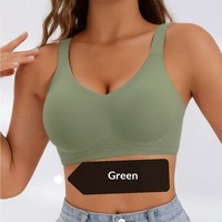 Soutien-gorge sans couture à couvrance totale pour femme avec coussinets amovibles, couleur unie, finition lisse, en nylon doux, dos élégant, pour le sport et le sommeil