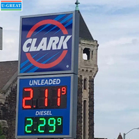 Affichage numérique LED étanche de 18 pouces pour prix du carburant, format 8.888 8.889/10, télécommande, antirouille