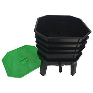 <span class=keywords><strong>Composteur</strong></span> <span class=keywords><strong>de</strong></span> jardin et ferme à vers en plastique PP noir robuste et <span class=keywords><strong>de</strong></span> grande capacité, système <span class=keywords><strong>de</strong></span> recyclage des déchets multi-couches pour l'extérieur - Product Image 3