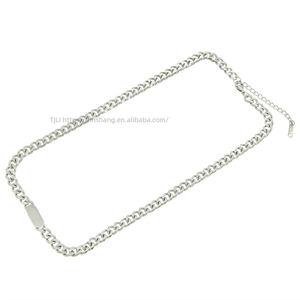 <b>Sweet</b> and Cold Wind Oval Strip <b>Personalized</b> Collarbone Chain Pendant Cuban Chain Necklace Tanjing - Product Image 5