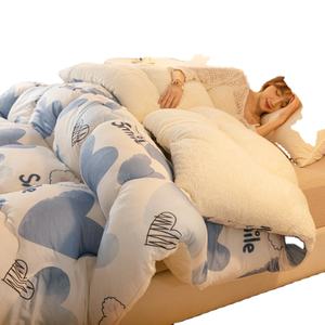 売れ筋の居心地の良い暖かい加重フランネルシェルパベッドシーツブランケット - Product Image 1