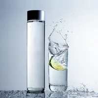 Botella de agua de cristal con logotipo personalizado, 250ml, 375ml, 500ml, 750ml