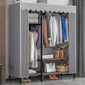 Suoernuo الحديثة المنزلية انزلاق الباب دولاب من القماش تأجير منزل بسيطة و رخيصة خزانة خزانة تخزين الملابس - Product Image 3