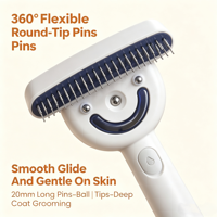 Brosse de toilettage pour animaux de compagnie, 360 ° Peigne à picots rotatif et souple, pour démêler et masser les poils de chiens et de chats, pour les soins de beauté des animaux de compagnie