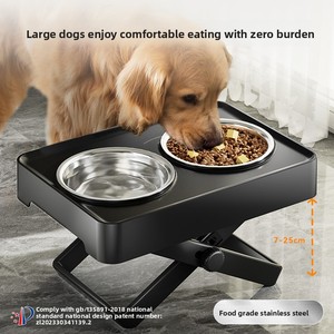 Mangkuk Makan Anjing Stainless Steel Anti Air, Tinggi, Model Double <span class=keywords><strong>Bowl</strong></span>, Dapat Disesuaikan, Untuk Anjing Besar, 12Pcs/Box - Product Image 5