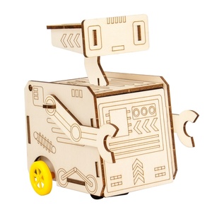 Kit scientifique OKYN-Y2380 DIY Robot électrique en bois pour éviter les obstacles, jouet STEM pour enfants, apprentissage à domicile et à l'école - Product Image 4