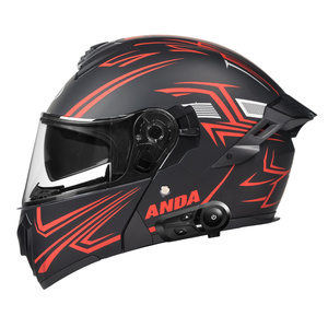 고품질 ABS 오픈 페이스 성인용 헬멧 면 안감 이중 바이저 사계절 사용 모터크로스 AD 오토바이 헬멧 - Product Image 2