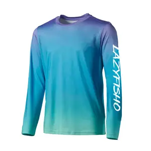 Outdoor fishing performance wear man custom long sleeve fishing shirts for men quick dry and UPF 50+