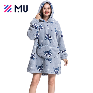 Winter Tv Manta con estampado personalizado Sudadera con capucha Mantas usables de animales de gran tamaño para adultos - Product Image 5