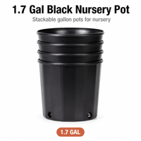 Pots de pépinière en plastique noir de 1,7 gallon, empilables, pour la culture de semis, vente en gros pour serres