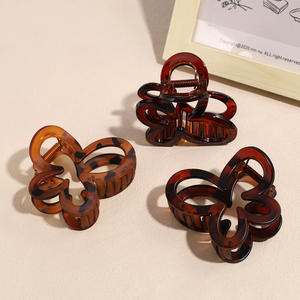 Pince à cheveux coréenne simple et rétro en plastique, polyvalente, style papillon, pour queue de cheval et chignon, pince requin, style rétro - Product Image 3