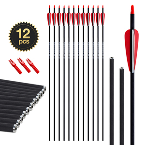 Frecce in Fibra di Carbonio di Alta Qualità, 6.2mm ID, Punta in Acciaio, Piume in Plastica, Compatibili con Balestra e Arco Ricurvo - Product Image 6