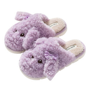 Chaussons pour femmes à motif de chien de dessin animé mignon, avec semelle plate rembourrée, confortables et chauds pour la maison, pour l'hiver et l'été - Vente en gros personnalisée - Product Image 1