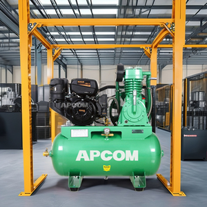 Compresor de Aire de Pistón Verde, Compresor Portátil Refrigerado por Aire, Lubricado con Aceite de Motor de Gasolina, para Taller Industrial - Product Image 1